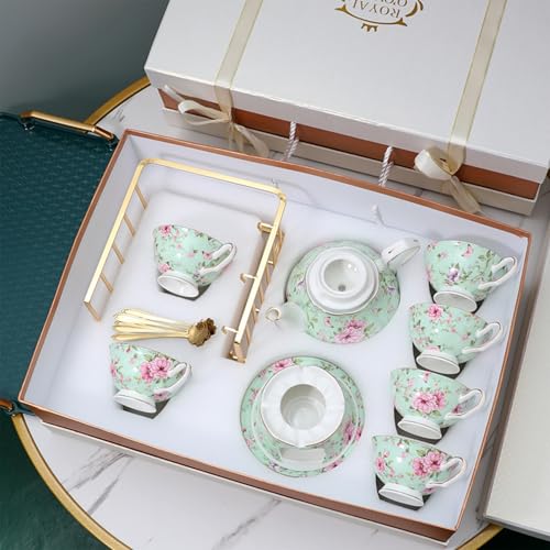 floral porcelain coffee cups set for 6 people