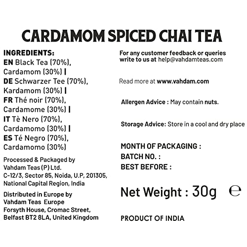 Cardamom Chai Teabags (30 Count)