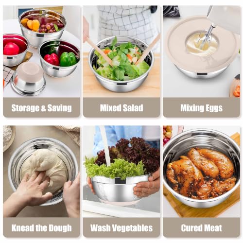 Stainless Steel Mixing Bowls with Lids Set (13 Count)