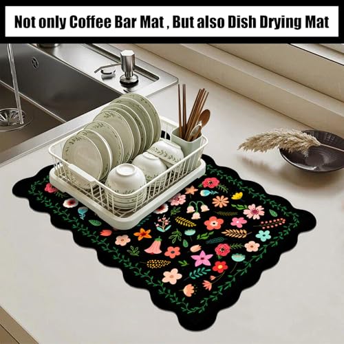 Scalloped Dish Drying Mats for Kitchen Counter