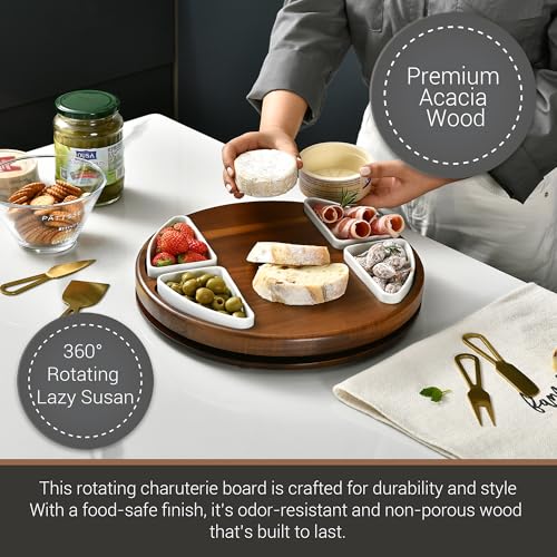 Upgraded Lazy Susan Cheese Cutting Board Set
