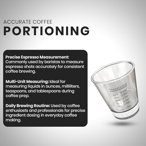 1.5 Oz Graduated Shot Glass Espresso Measuring Glass Barista Cup