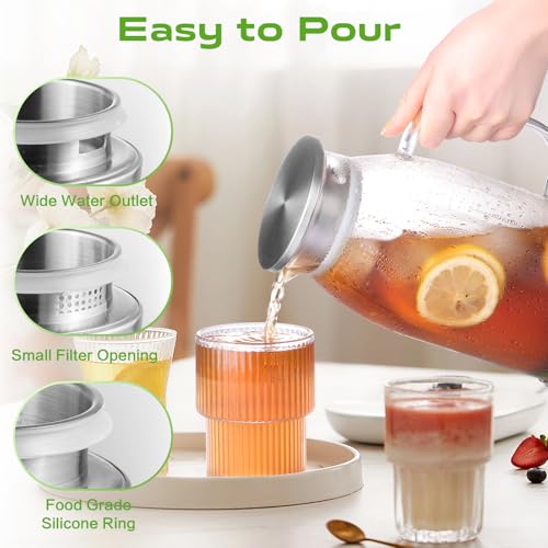 Glass Pitcher with Lid
