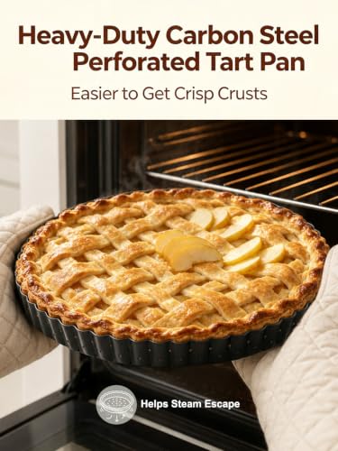 10 Inch Perforated Quiche Pan for Crispy Crust. Removable Bottom