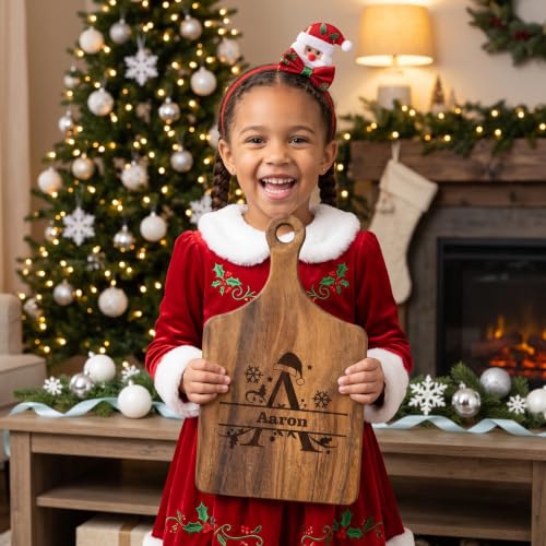 Personalized Christmas Cutting Board with Initial Name