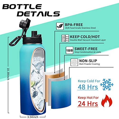 Stainless Steel Water Bottle 40oz (9 Count)