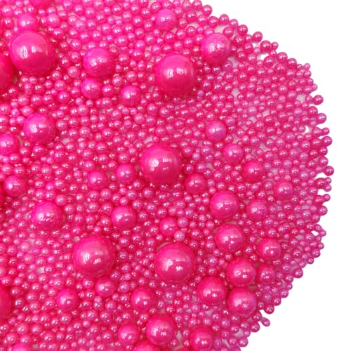Edible Rose Pink Sugar Pearls Candy Sprinkles 120G (4.23 Ounce)