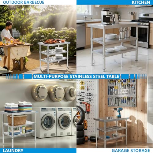 Stainless Steel Table Commercial Stainless Steel Prep Table 18 x 30 Inch