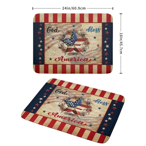 4th of July God Bless Dish Drying Mat for Kitchen Counter
