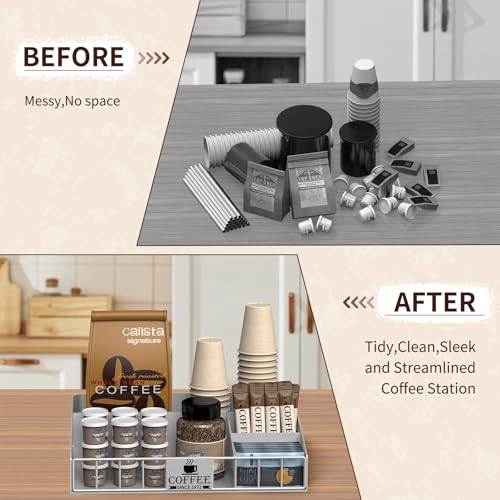 Coffee Station Organizer with 4 Compartments