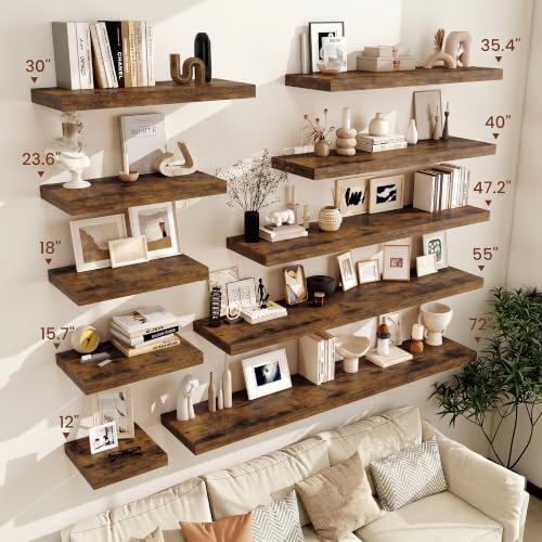 Deep Floating Shelves 48x12” Set of 2 (2 Count)