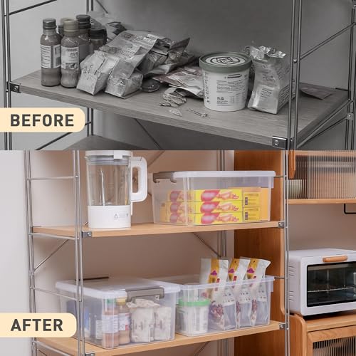 6 Packs 17 QT Plastic Storage Bins with Lids Large Stackable Storage Containers for Organizing Clear Storage Box for Garage (6 Count)