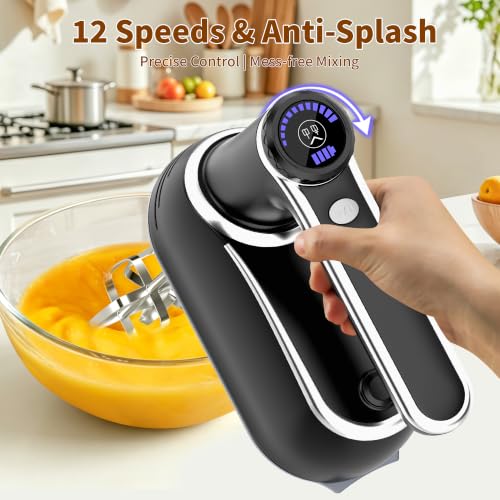 Cordless Hand Mixer Electric (6 Count)