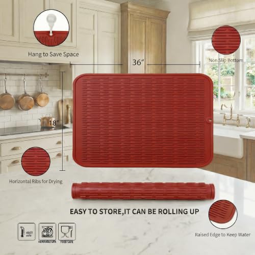 Silicone Dish Drying Mat for Multiple Usage