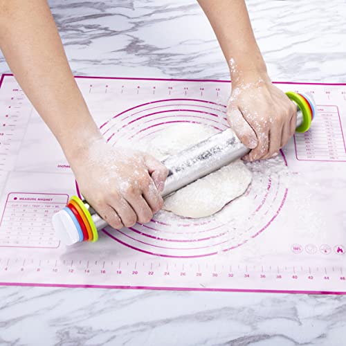 Rolling Pin and Pastry Baking Mat Set