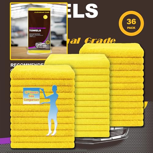 Yellow Microfiber Cleaning Towels (36 Count)