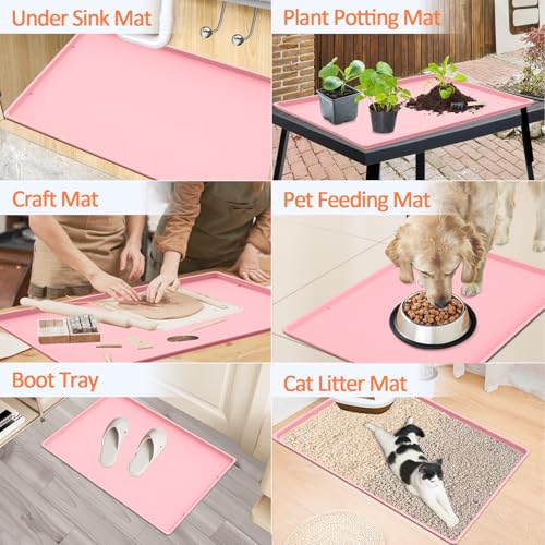 Silicone Coffee Maker Mat with Lip for Countertops