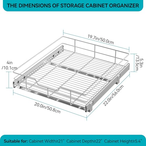Pull Out Cabinet Organizer 21" W X 22" D
