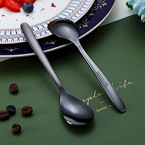 Black Demitasse Espresso Spoons (6 Count)
