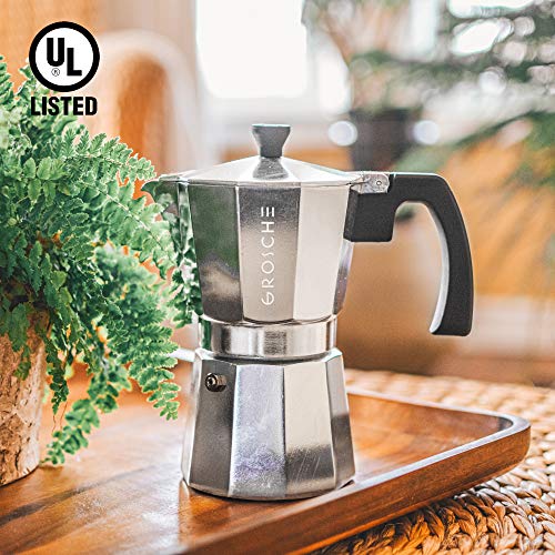Milano Stovetop Espresso Maker Moka Pot 9espresso Cup 15.2oz Silver