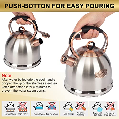 Whistling Stovetop Tea Kettle Food Grade Stainless Steel