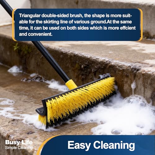 Double Sided Floor Scrub Brush Triangle Brush Heavy Duty 65.5"