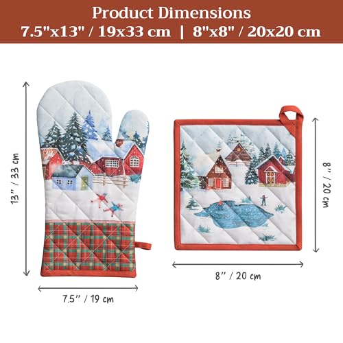 100% Cotton Oven Mitt & Pot Holder Set (2 Count)
