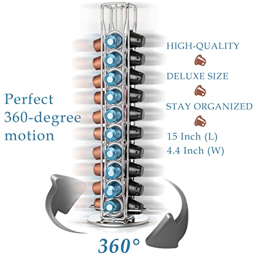 Capsule Spinning Carousel Holder I 360 Degree Rotatable Coffee Capsules Holder Rack I Solid Base