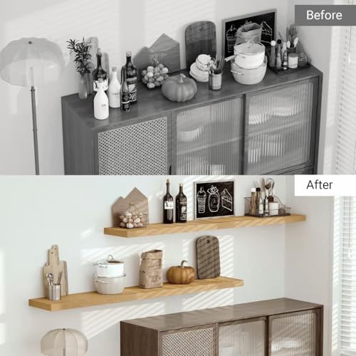 Deep Floating Shelves 72x12” Set of 1