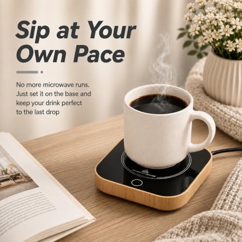 Coffee Mug Warmer Waterproof Smart Cup Warmer with 3 Temperature Setting for Warming & Heating Coffee