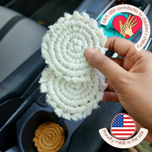 Cotton Car Coasters for Cup Holders (2 Count)