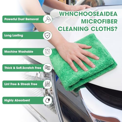 30 Pcs 16 x 16 Inch Edgeless Microfiber Plush Towels for Cars Detailing Drying Wash Polishing Absorbent Cleaning Cloths (30 Count)