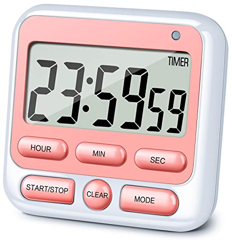 4-in-1 Digital Timer with Count Up/Down, Clock & Alarm, Ring & Silent Modes