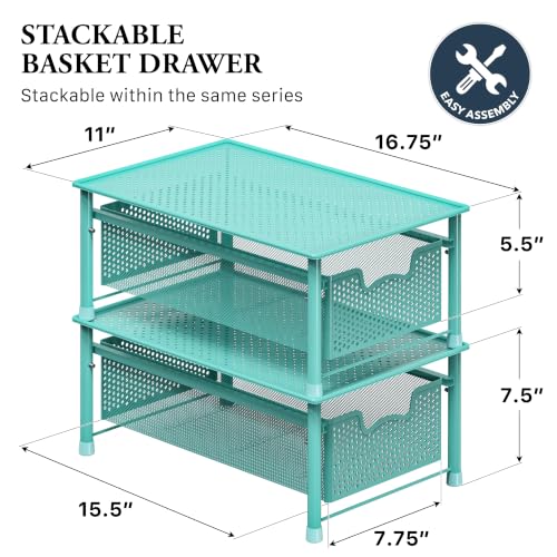 Stackable Cabinet Basket Drawer Organizer