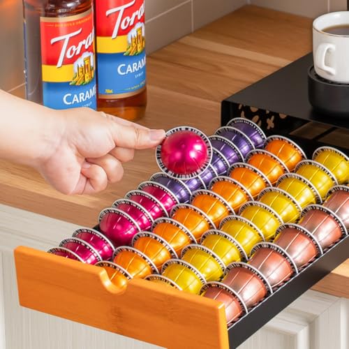 for Vertuo Pod Holder Coffee Pod Storage for Nespresso Pod Black Metal Fits All Size Vertuo Pods