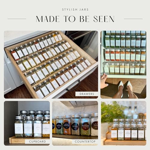 Thick Glass Spice Jars With Metal Lids And Labels (36 Count)