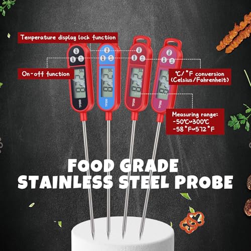 8 Pcs Food Thermometer Instant Read Probe BBQ (8 Count)