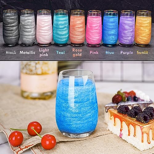 Edible Food Grade Glitter Powder Glimmer Luster Dust Metallic Fancy Food Decorating Sprinkle Glimmery Dust for Drink Wine Beverage Cake Bakery Vegan Allergen