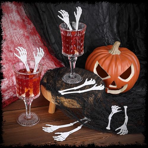 50 Pcs Halloween Skeleton Cocktail Stirrers