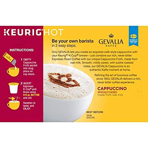 Cappuccino Keurig K Cup Pods with Froth Packets 5.98oz (24 Count)