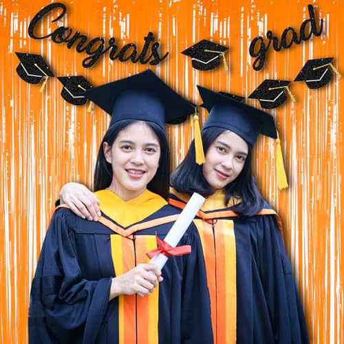 Orange Streamers Party Backdrop (2 Count)