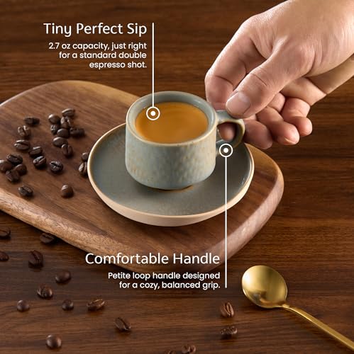 Espresso Mug and Saucer Set (4 Count)