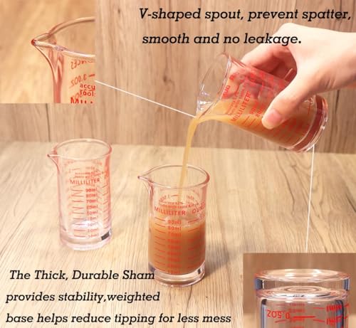 Ackers 3oz 90ml Glass Measuring Cup (2 Count)