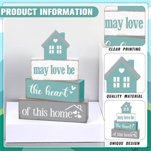 4 Pcs Farmhouse Table Decoration Rustic Sign Block (4 Count)