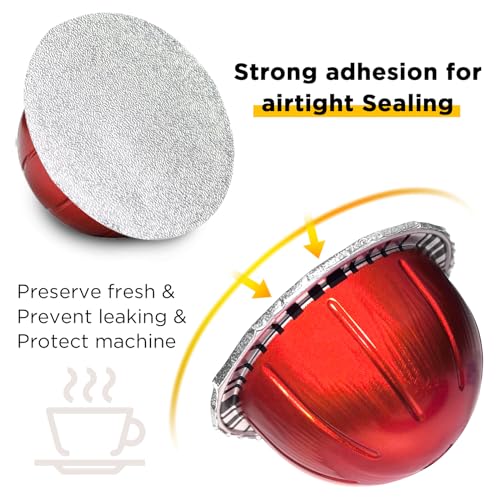 Aluminum Foil Lids for Nespresso Vertuo Pods (100 Count)