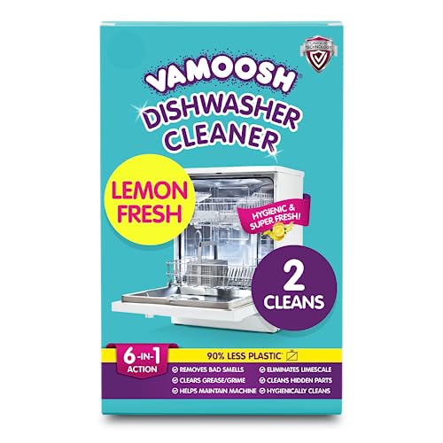 6-in-1 Dishwasher Cleaner | Natural Citric Acid Cleaning Formula | Limescale Removal | Grease Elimination | Eco-Friendly | Made in the UK | 50g (Pack of 2) (4 Ounce)