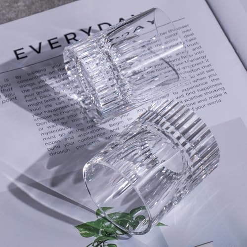 Crystal Whiskey Glasses Set of 2 Hand Blown Old Fashioned Glasses (2 Count)