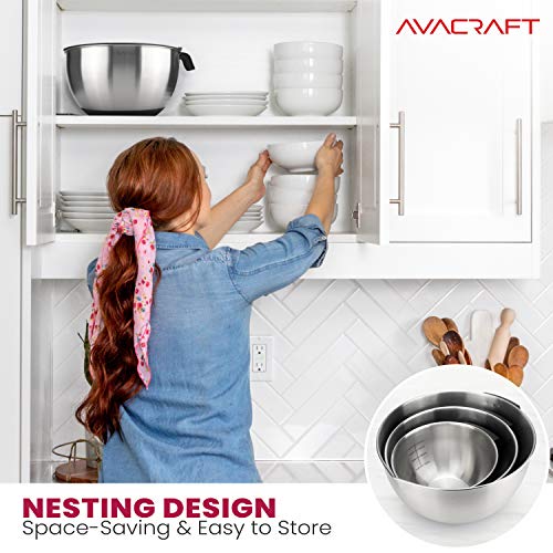 18 10 Stainless Steel Mixing Bowl Set with Lids