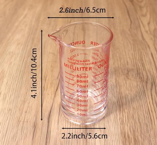 Ackers 3oz 90ml Glass Measuring Cup (2 Count)