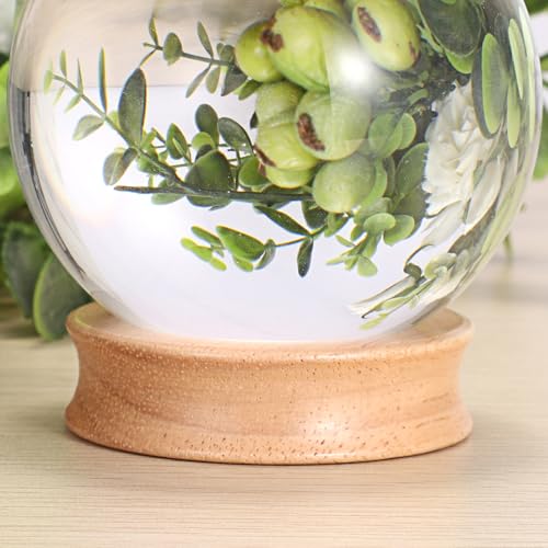 Pack of 3 Wooden Sphere Holder Display Stand for Crystal Sport Ball (3 Count)